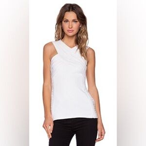 REVOLVE X BALEY44 xs white ruched sides jersey knit  top